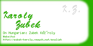 karoly zubek business card